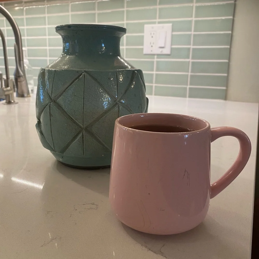 West Elm robins egg blue vase- handmade